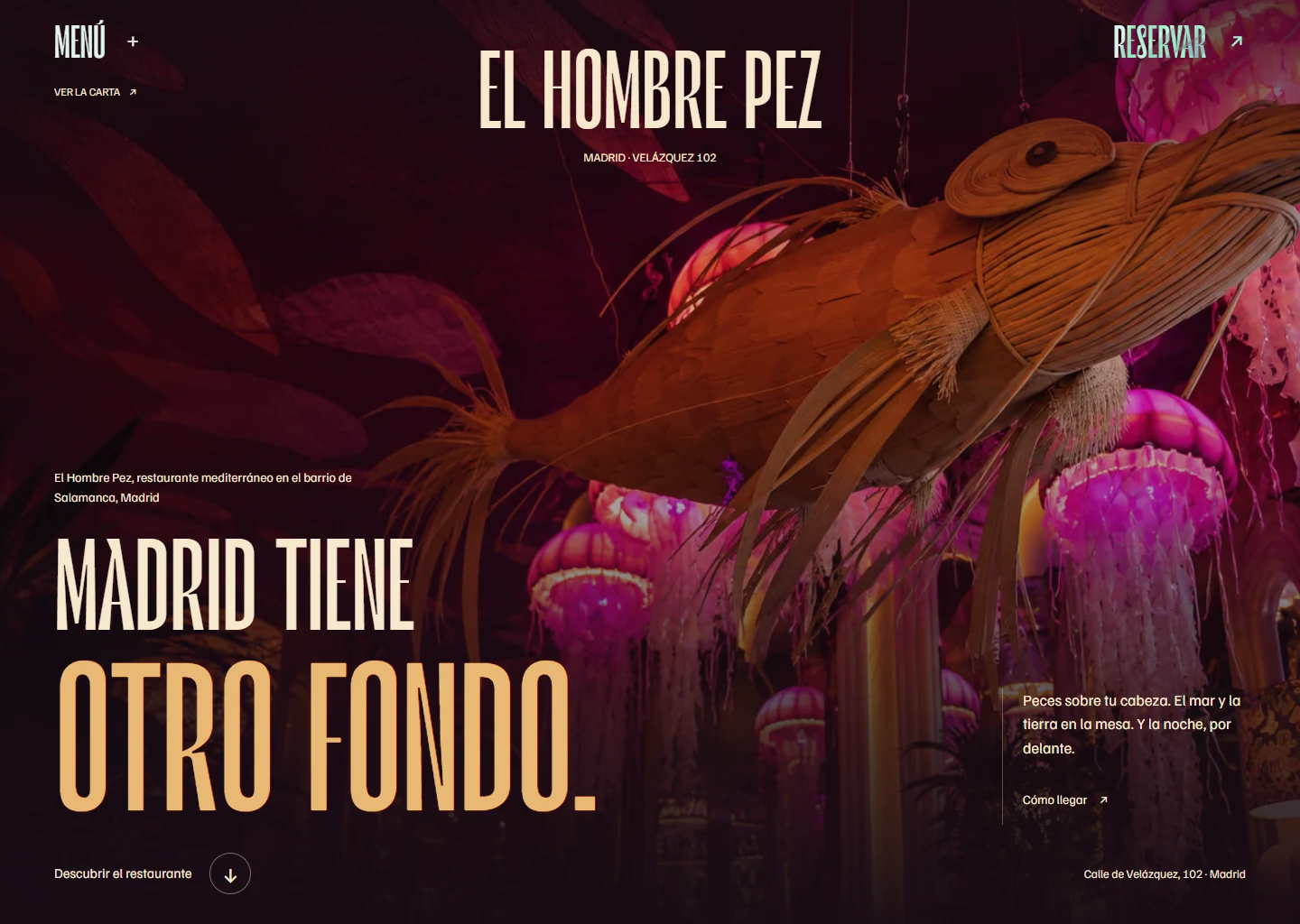 Captura de la propuesta de rediseño para El Hombre Pez Madrid