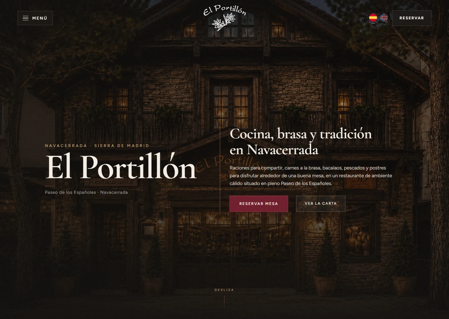 Captura de la página de inicio de El Portillón