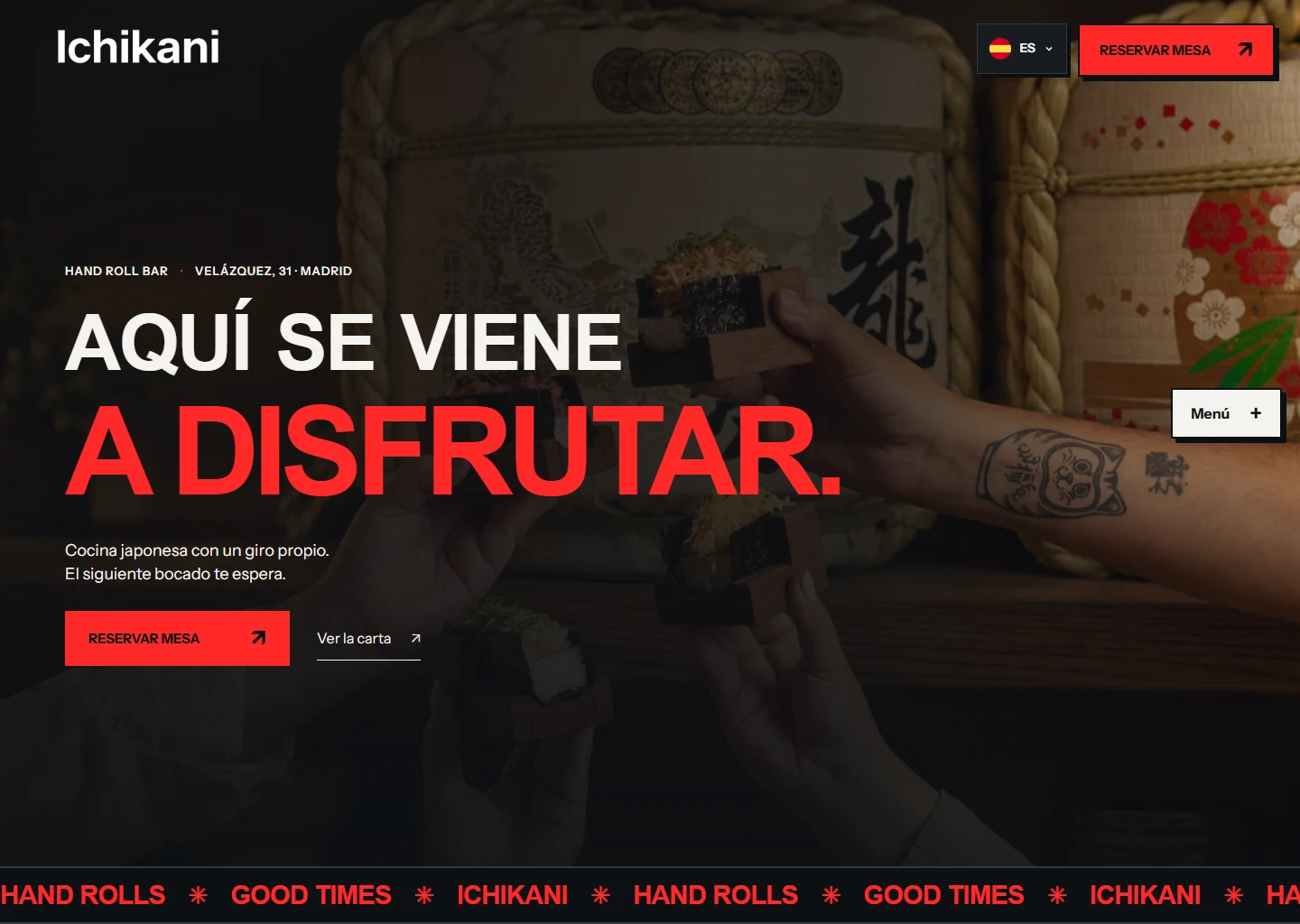 Captura de la propuesta de rediseño para Ichikani Madrid